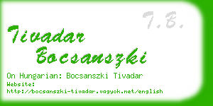 tivadar bocsanszki business card